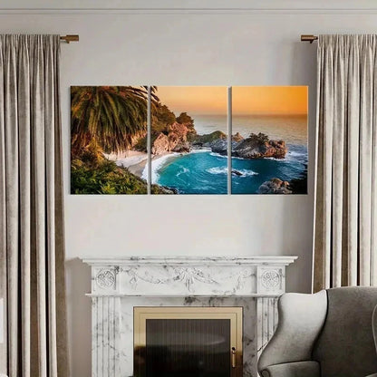 3pcs California Seaside Natural Landscape Wall Art Set Canvas Framed 40x60cm - High Quality Print 100% Australian Made Wall Canvas Ready to Hang