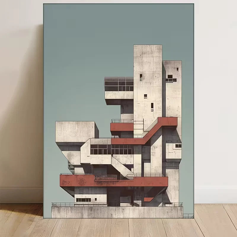 Geometric Industrial Design 60x90cm Metal Print Ready to Hang