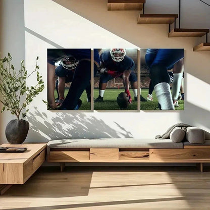 3pcs Rugby Players Football Decor Wall Art Set Canvas Framed 40x60cm - High Quality Print 100% Australian Made Wall Canvas Ready to Hang
