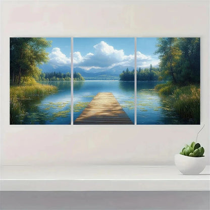 3pcs Lilly Pads Mountains & Greenery Metal Print Ready to Hang Art