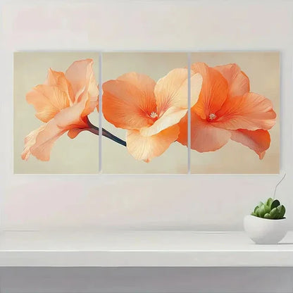 3pcs Canna Flower Print Plant Art ER Wall Art Set Canvas Unframed - High Quality Print 100% Australian Made Wall Canvas - Bella Home Decor