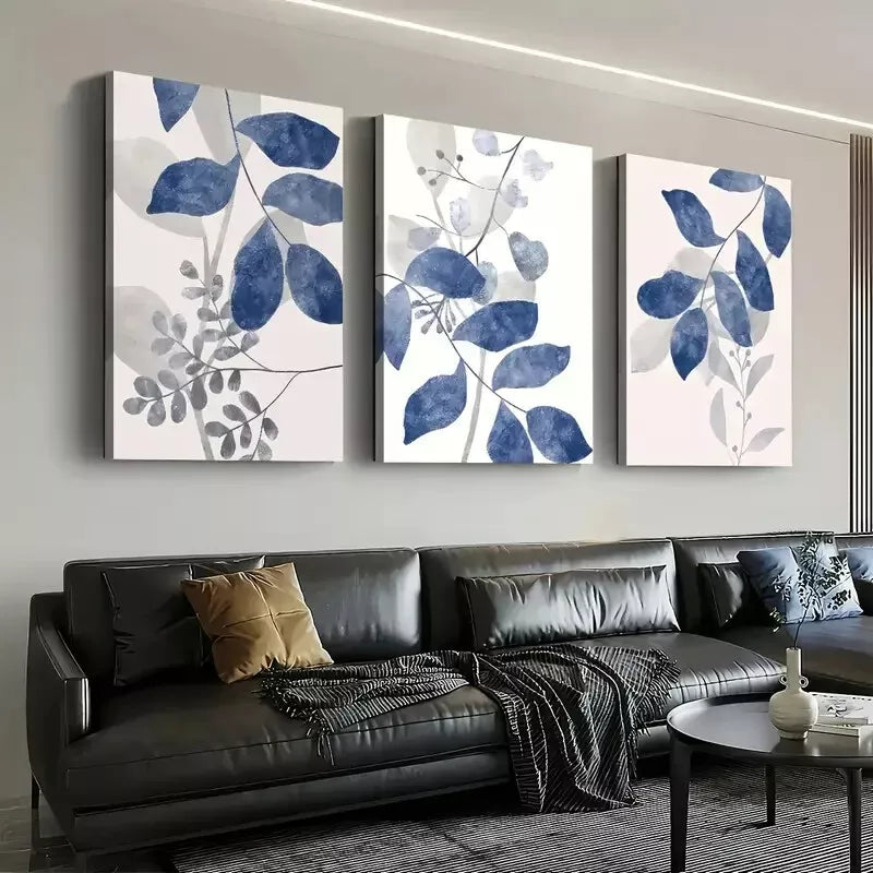 3pcs Modern Style Abstract Natural Plant Leaf Wall Art Set Canvas Framed 50x70cm - High Quality Print 100% Australian Made Wall Canvas Ready to Hang - Bella Home Decor