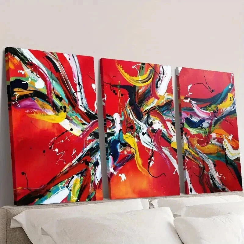3pcs Abstract Oil Painting Decoration Wall Art Set Canvas Framed 40x60cm - High Quality Print 100% Australian Made Wall Canvas Ready to Hang