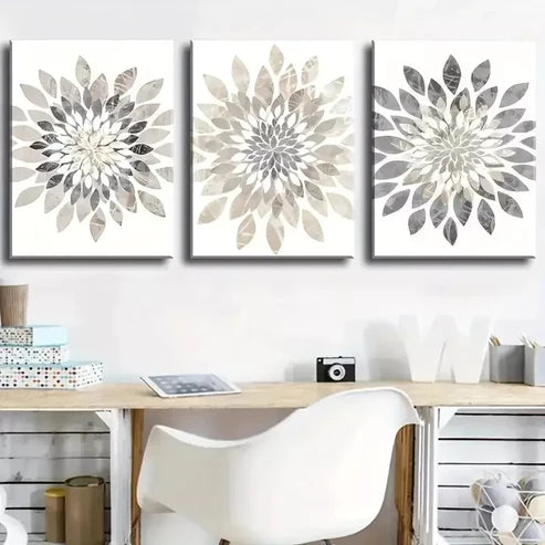 3pcs Modern Minimalist Abstract Floral Wall Art Set Canvas Unframed - High Quality Print 100% Australian Made Wall Canvas