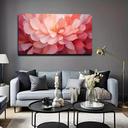 Vibrant Pink & Orange Flower Wall Art Canvas Office Home Room Framed 120x60cm