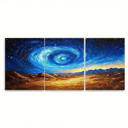 3pcs Abstract Galaxy Swirl Wall Art Set Canvas Unframed - High Quality Print 100% Australian Made Wall Canvas