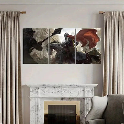 3pcs Vintage Medieval Style Aesthetic Wall Art Set Canvas Framed 40x60cm - High Quality Print 100% Australian Made Wall Canvas Ready to Hang