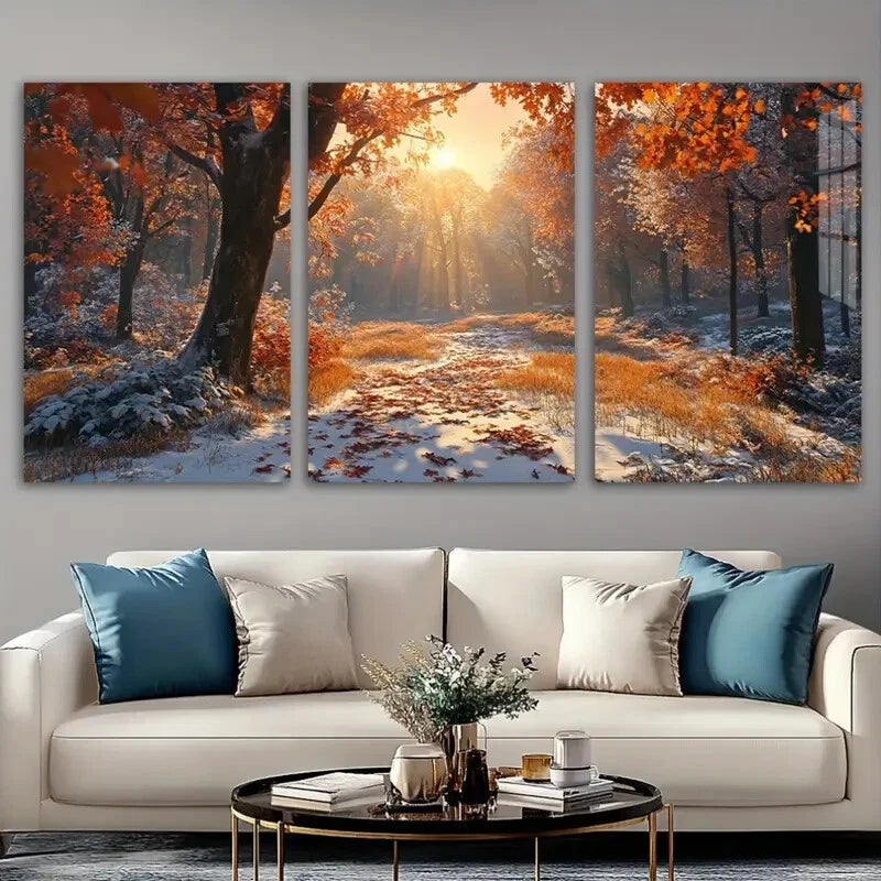 3pcs Sunset Forest Stunning Nature Metal Print Ready to Hang Art