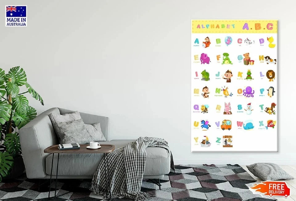 NEW (LAMINATED) Illustration of Animal (61X91CM) Alphabet CHART PICTURE PRINT