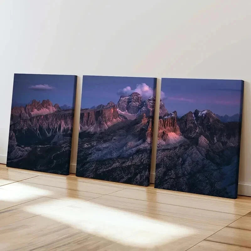3pcs Rocks Mountains Modern Landscape Wall Art Set Canvas Framed 40x60cm - High Quality Print 100% Australian Made Wall Canvas Ready to Hang