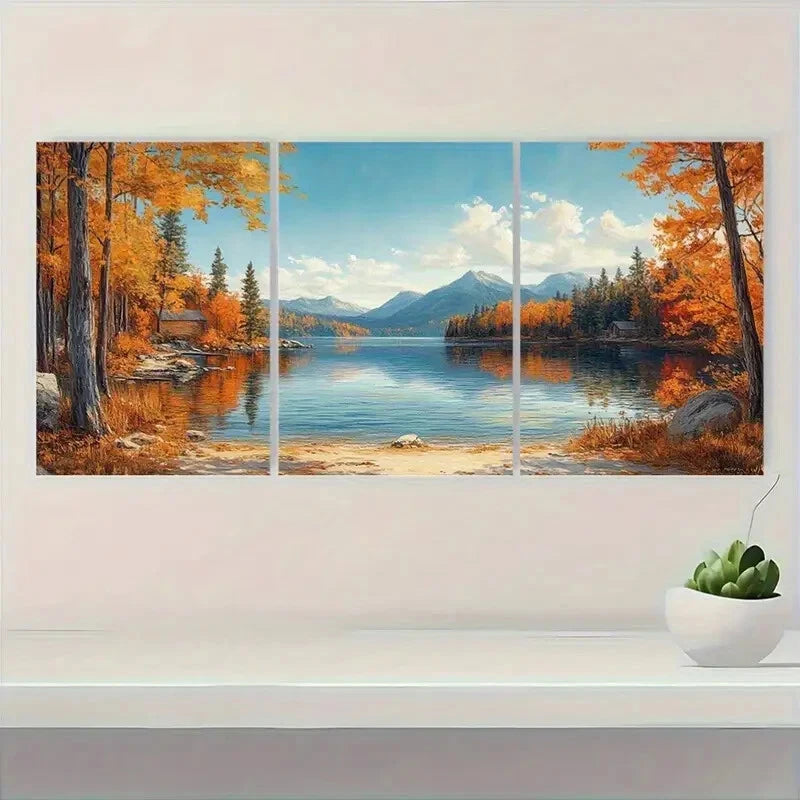 3pcs Newfound Lake New Hampshire Metal Print Ready to Hang Art