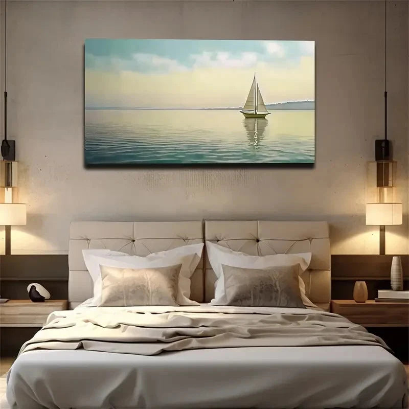 Beautiful Sea View Suitable Wall Art Canvas Office Home Room Framed 120x60cm