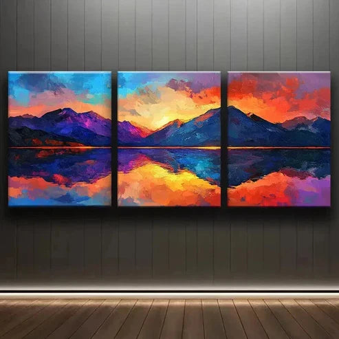 3pcs A Beautiful Painting of the Mountains Art Set Canvas Unframed - High Quality Print 100% Australian Made Wall Canvas