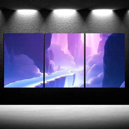 3pcs Beautiful Lines Painting Fantasy Metal Print Ready to Hang Art