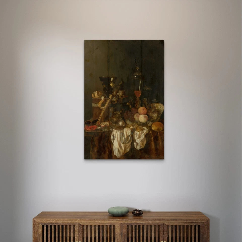 Classical Still Life Fruit Painting 40x60cm Metal Print Ready to Hang