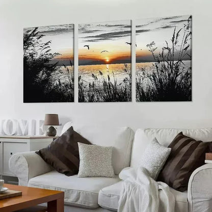 3pcs Abstract Modern Black and White Nature Canvas Unframed - High Quality Print 100% Australian Made Wall Canvas