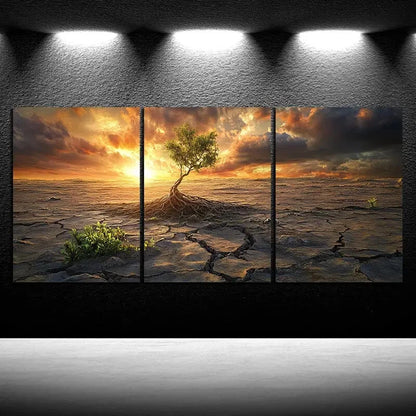 3pcs Vibrant Tree Landscape Scenery Metal Print Ready to Hang Art