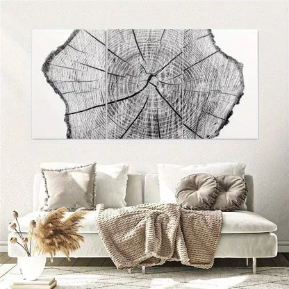 3pcs Minimalist Abstract Tree Ring Wall Art Set Canvas Framed 40x60cm - High Quality Print 100% Australian Made Wall Canvas Ready to Hang