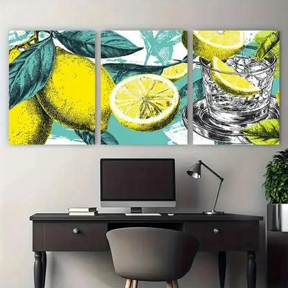 3pcs Retro Cocktail When Life Gives Perfect Wall Art Set Canvas Framed 40x60cm - High Quality Print 100% Australian Made Wall Canvas Ready to Hang