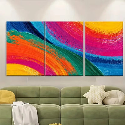 3pcs Abstract Multi-Panel Painting Metal Print Ready to Hang Art
