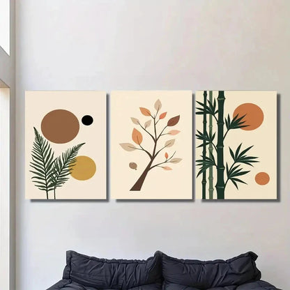 3pcs Modern Abstract Botanical Minimalist Metal Print Ready to Hang Art