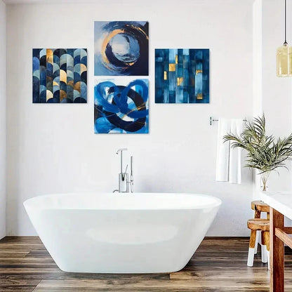 4pcs Abstract Swirl Canvas Wall Art Prints Wall Art Canvas Framed