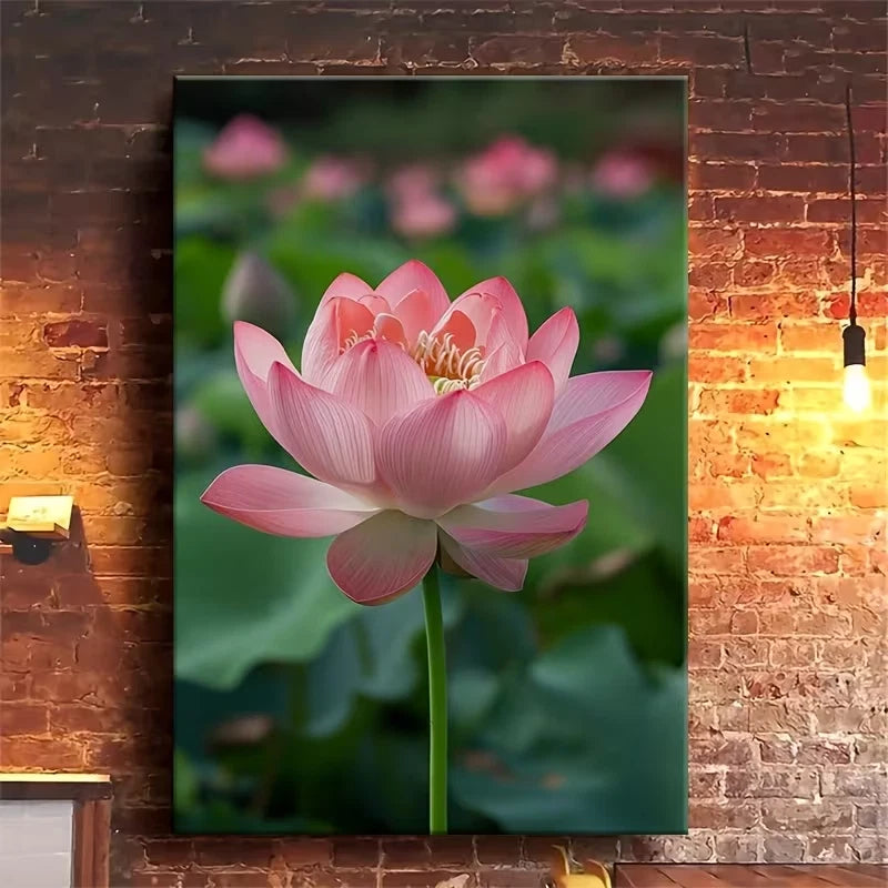 Pink for Lotus in Full Bloom Metal Print Ready to Hang