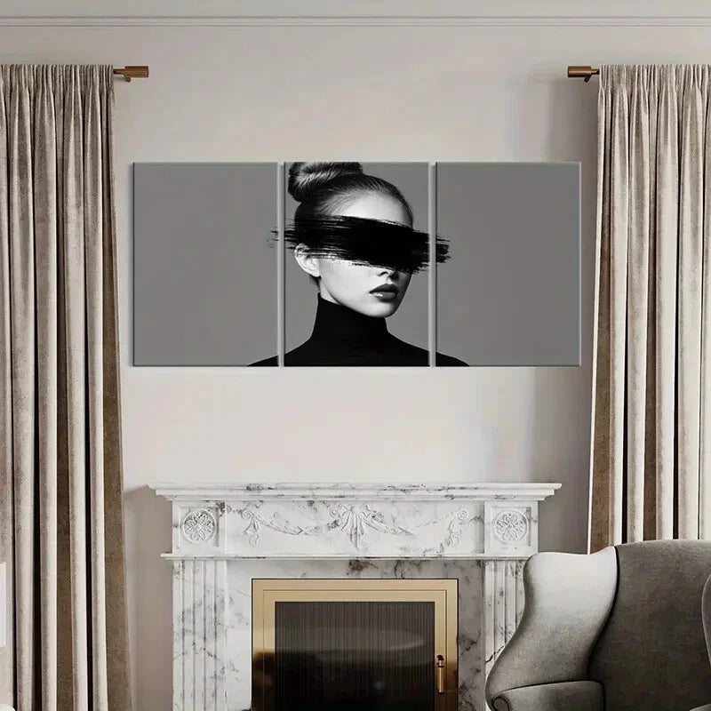 3pcs Geometric Marble Texture Golden Lines Metal Print Ready to Hang Art