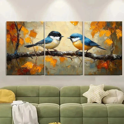 3pcs Realistic Birds EY Wall Art Set Canvas Framed 60x90cm - High Quality Print 100% Australian Made Wall Canvas Ready to Hang