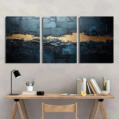 3pcs Modern Black and Silvery Texture Wall Art Set Canvas Framed 40x60cm - High Quality Print 100% Australian Made Wall Canvas Ready to Hang