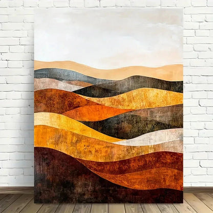 Beautiful Abstract Desert Waves Painting 40x60cm Metal Print Ready to Hang