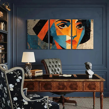 3pcs Geometric Design Vibrant Colors Abstract Art Metal Print Ready to Hang Art