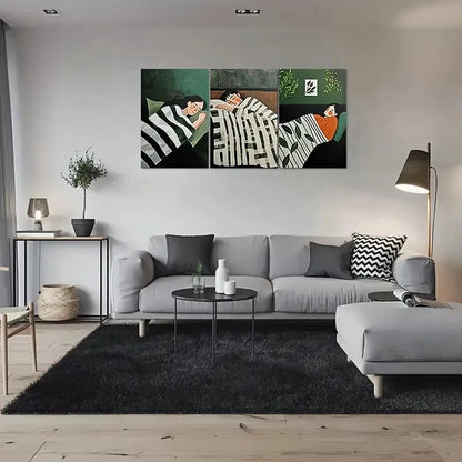 3pcs Abstract Restful Aesthetic Metal Print Ready to Hang Art