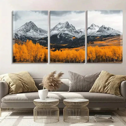 3pcs Majestic Mountain Vibrant Autumn Perfect Wall Art Canvas Unframed - High Quality Print 100% Australian Made Wall Canvas