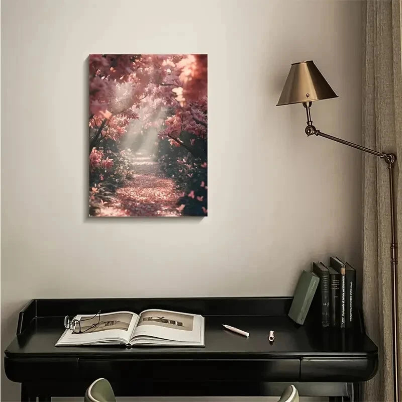 Flourishing Maple Forest with Sunlit Painting  40x60cm Metal Print Ready to Hang