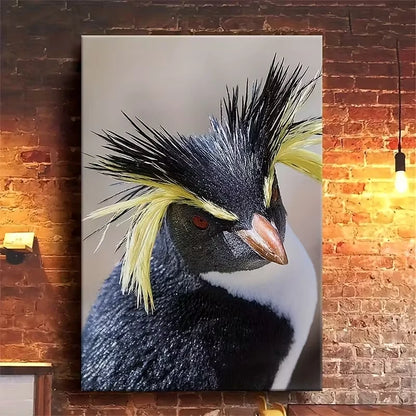 Distinctive Black & Yellow Spiky Feathers 60x90cm Metal Print Ready to Hang