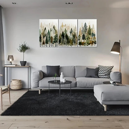 3pcs Abstract Forest Nature Scenery Metal Print Ready to Hang Art