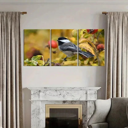 3pcs Animal Art Bird on a Tree Branch Painting Wall Art Canvas Unframed – High Quality Print 100% Australian Made Wall Canvas