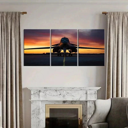 3pcs Military Themed Art Fighter Jets Wall Art Set Canvas Framed 40x60cm - High Quality Print 100% Australian Made Wall Canvas Ready to Hang