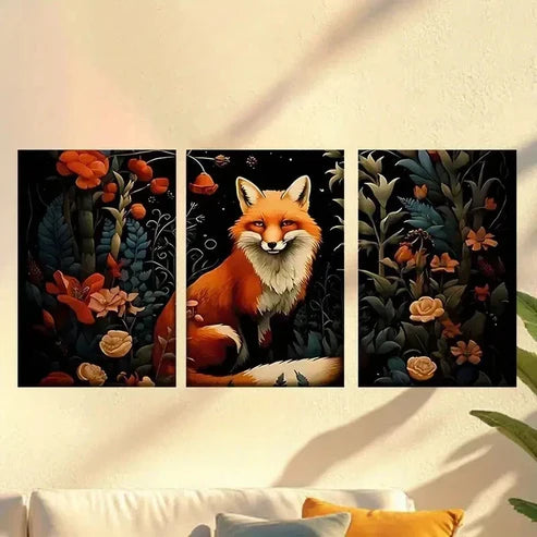 3pcs Fox in the Woods Wall Art Canvas Unframed – High Quality Print 100% Australian Made Wall Canvas