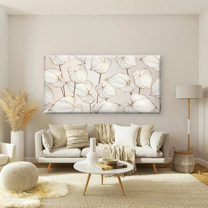 Floral Vector Background Design Wall Art Canvas Office Home Room Framed 120x60cm