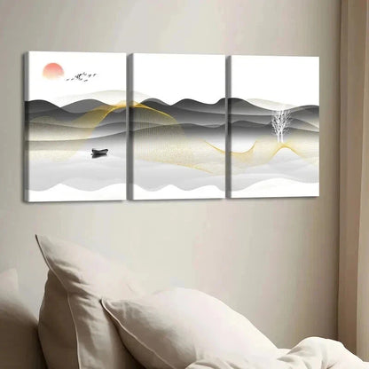 3pcs Contemporary Artwork Odorless Perfect Wall Art Set Canvas Framed 40x60cm - High Quality Print 100% Australian Made Wall Canvas Ready to Hang