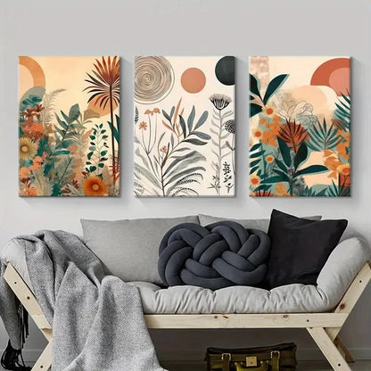3pcs Medieval Modern Neutral Minimalist Perfect Wall Art Set Canvas Framed 40x60cm - High Quality Print 100% Australian Made Wall Canvas Ready to Hang