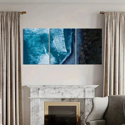 3pcs Ocean Waves Beach Nature Landscape Wall Art Set Canvas Framed 40x60cm - High Quality Print 100% Australian Made Wall Canvas Ready to Hang