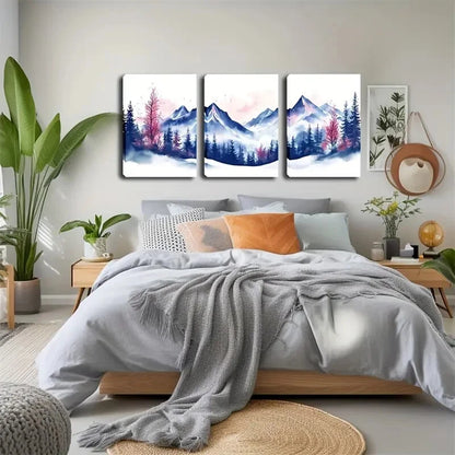3pcs Mountain Landscape Rustic Coastal Perfect Wall Art Set Canvas Framed 40x60cm - High Quality Print 100% Australian Made Wall Canvas Ready to Hang