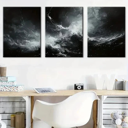 3pcs Abstract Waves And Splashes Wall Art Canvas Unframed - High Quality Print 100% Australian Made Wall Canvas
