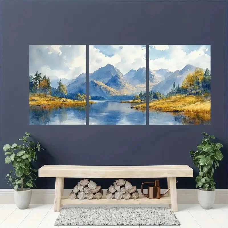 3pcs Highland Landscape Nature Décor Perfect Wall Art Set Canvas Framed 40x60cm - High Quality Print 100% Australian Made Wall Canvas Ready to Hang