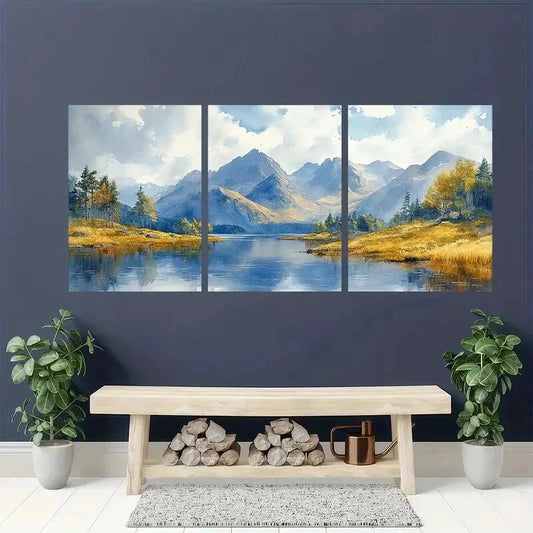 3pcs Highland Landscape Nature Décor Perfect Wall Art Set Canvas Framed 40x60cm - High Quality Print 100% Australian Made Wall Canvas Ready to Hang