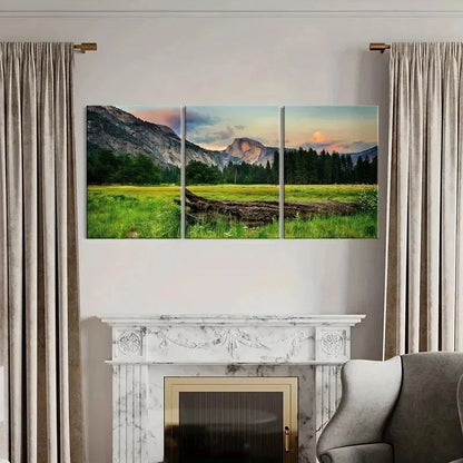 3pcs Mountains Grass Dead Trees Painting Wall Art Set Canvas Framed 40x60cm - High Quality Print 100% Australian Made Wall Canvas Ready to Hang