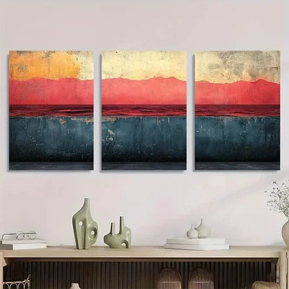 3pcs Dustin Way Abstract Illustration Wall Art Set Canvas Unframed - High Quality Print 100% Australian Made Wall Canvas
